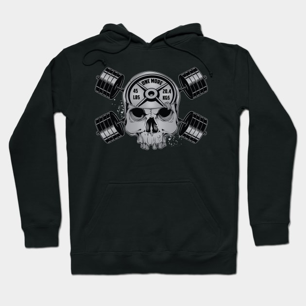 Heavy Metal Skull & Barbell Crossbones Hoodie by BigG1979